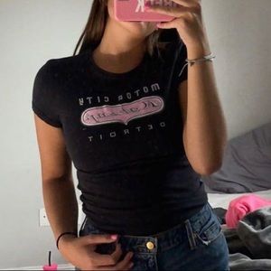 Motor city makeup Detroit vintage baby tee!